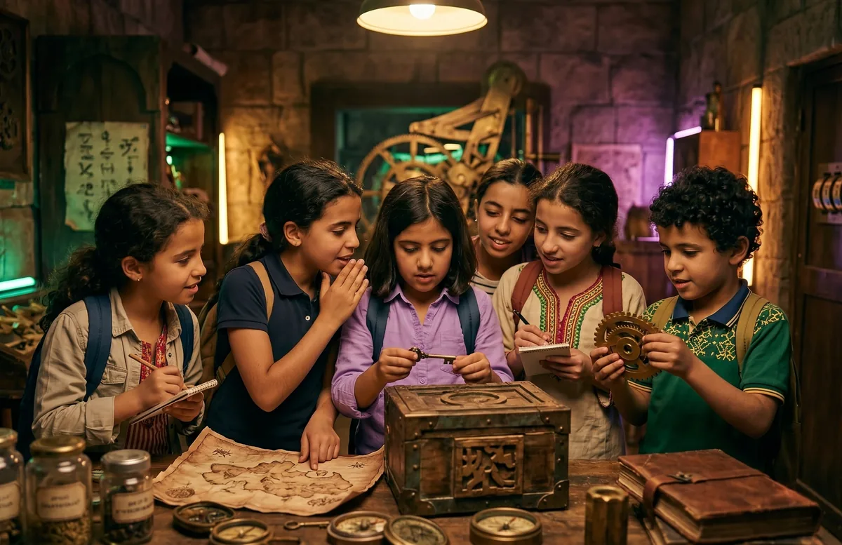 Enfants pendant un escape game éducatif - Summer Camp Austen Academy