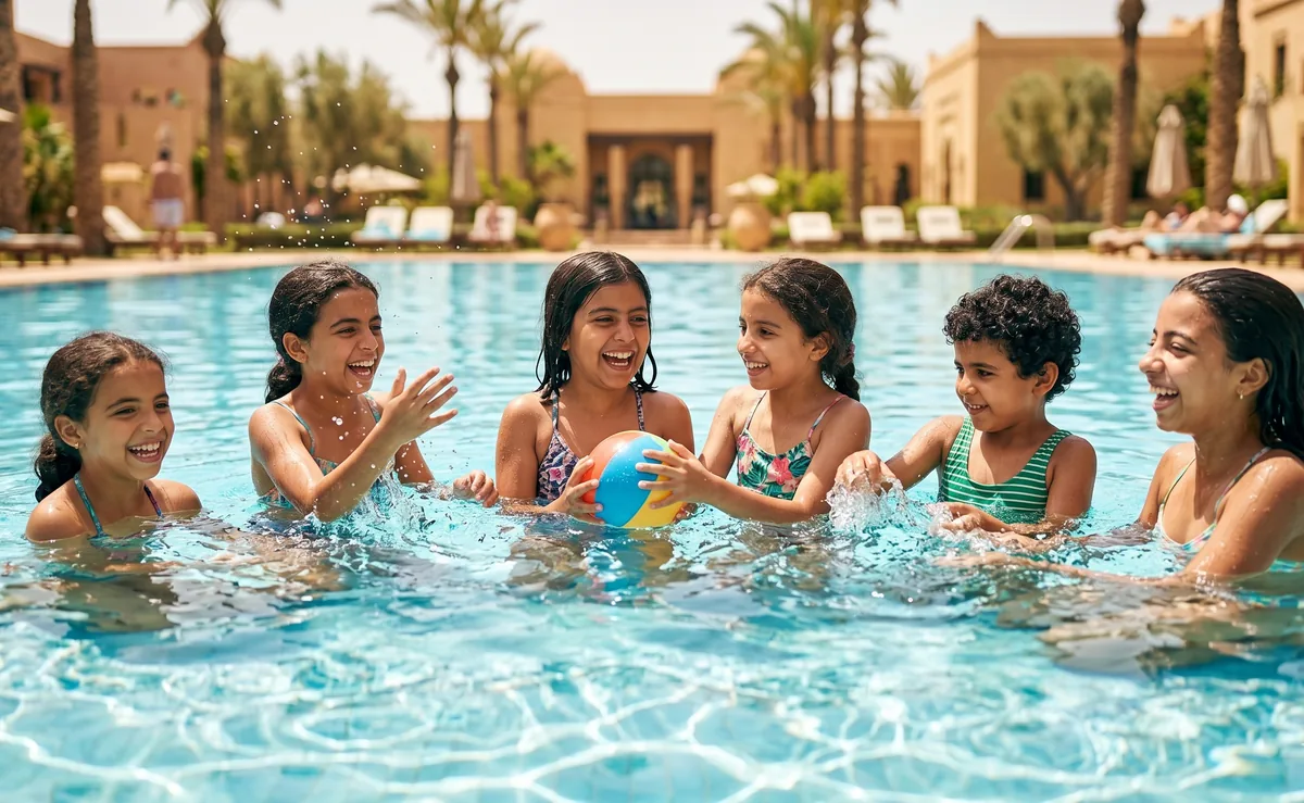 Enfants jouant a la piscine - Fun Friday Summer Camp Kenitra